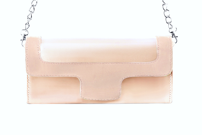 Powder pink women's dress clutch, for weddings, ceremonies, cocktails and parties. Profile view - Florence KOOIJMAN